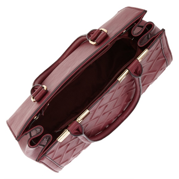 ALDO Satchel Handbag:Glossy Bordeaux, Size:M - Picture 3 of 6